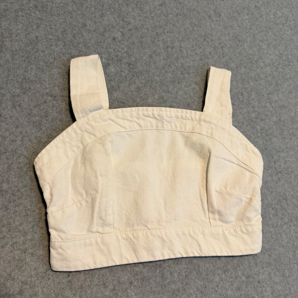 Lone Star White Crop Top Women's Size XS 100% Cotton Square Neck NWOT